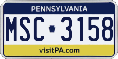 PA license plate MSC3158