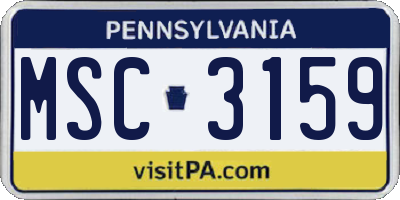 PA license plate MSC3159