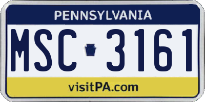 PA license plate MSC3161