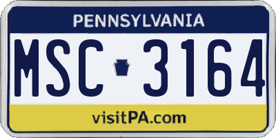 PA license plate MSC3164