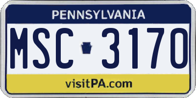 PA license plate MSC3170