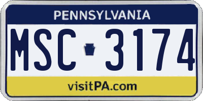 PA license plate MSC3174