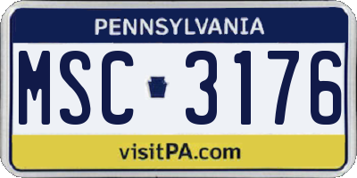 PA license plate MSC3176