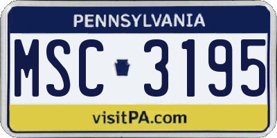 PA license plate MSC3195