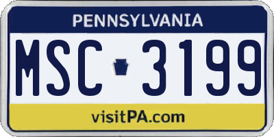 PA license plate MSC3199