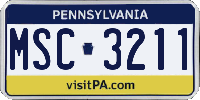 PA license plate MSC3211
