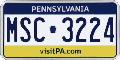 PA license plate MSC3224