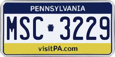 PA license plate MSC3229