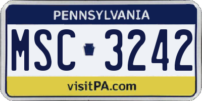PA license plate MSC3242