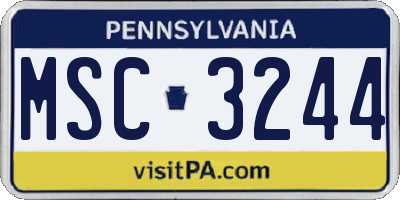 PA license plate MSC3244