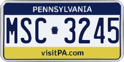 PA license plate MSC3245