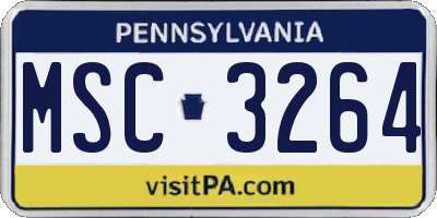 PA license plate MSC3264