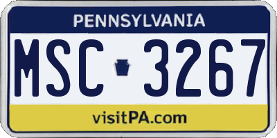 PA license plate MSC3267