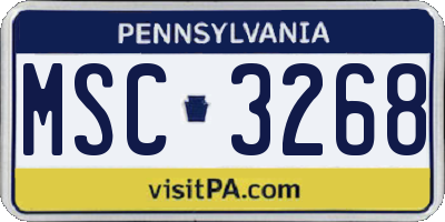 PA license plate MSC3268