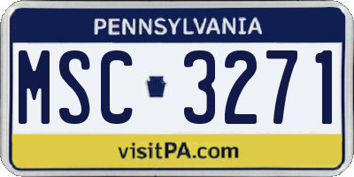 PA license plate MSC3271