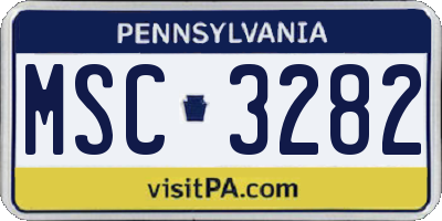 PA license plate MSC3282