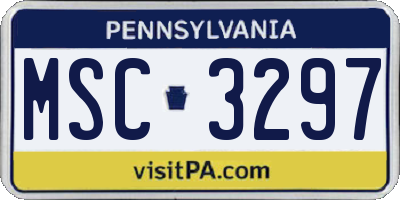PA license plate MSC3297