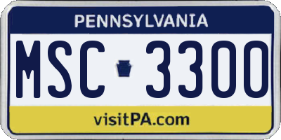 PA license plate MSC3300