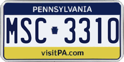 PA license plate MSC3310