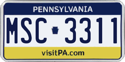 PA license plate MSC3311