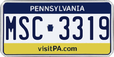 PA license plate MSC3319