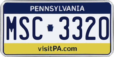 PA license plate MSC3320