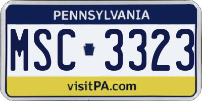 PA license plate MSC3323