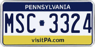 PA license plate MSC3324