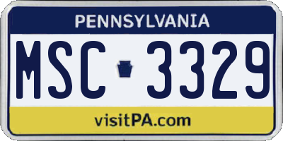 PA license plate MSC3329