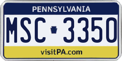 PA license plate MSC3350