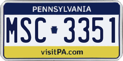 PA license plate MSC3351