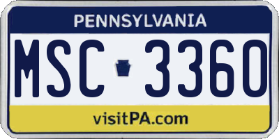 PA license plate MSC3360