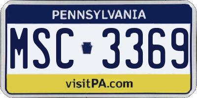 PA license plate MSC3369
