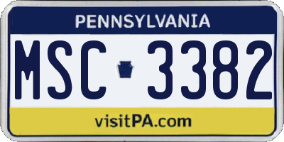 PA license plate MSC3382