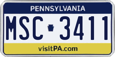 PA license plate MSC3411