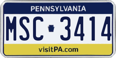 PA license plate MSC3414