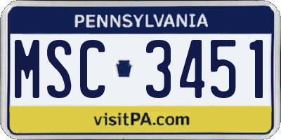 PA license plate MSC3451