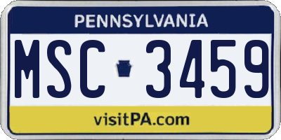 PA license plate MSC3459