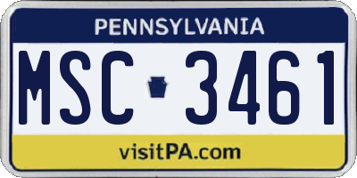 PA license plate MSC3461
