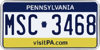 PA license plate MSC3468