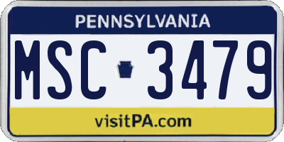 PA license plate MSC3479