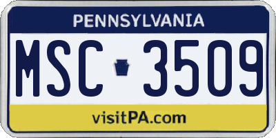 PA license plate MSC3509