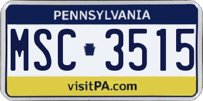 PA license plate MSC3515