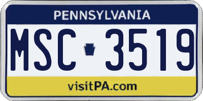 PA license plate MSC3519