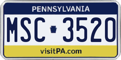 PA license plate MSC3520