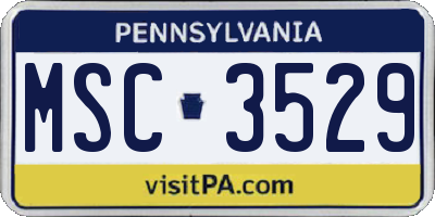 PA license plate MSC3529