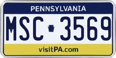 PA license plate MSC3569