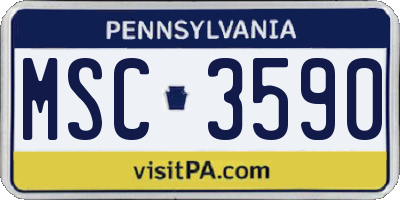 PA license plate MSC3590