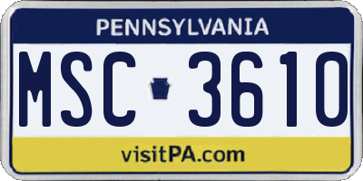 PA license plate MSC3610