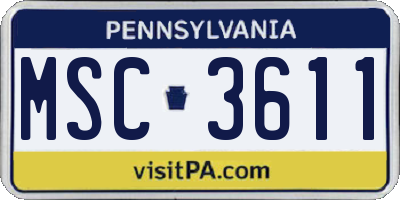 PA license plate MSC3611